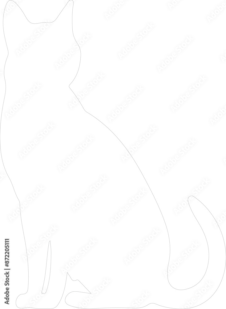 Chausie Cat outline