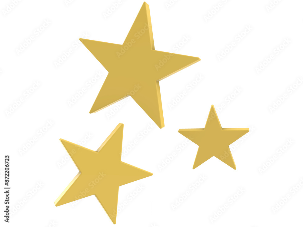 3d golden stars isolated on transparent background 3d golden stars isolated on transparent background