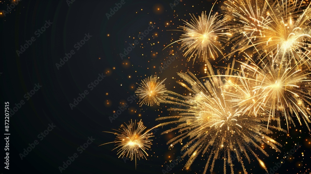 Naklejka premium A fireworks display with a black background