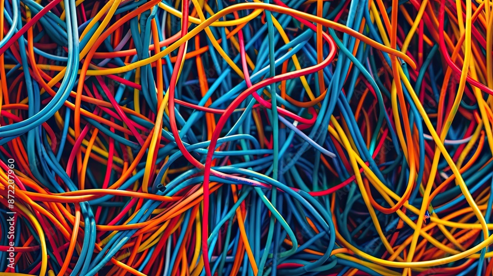 custom made wallpaper toronto digitalNetwork cables tangled web. Generative AI