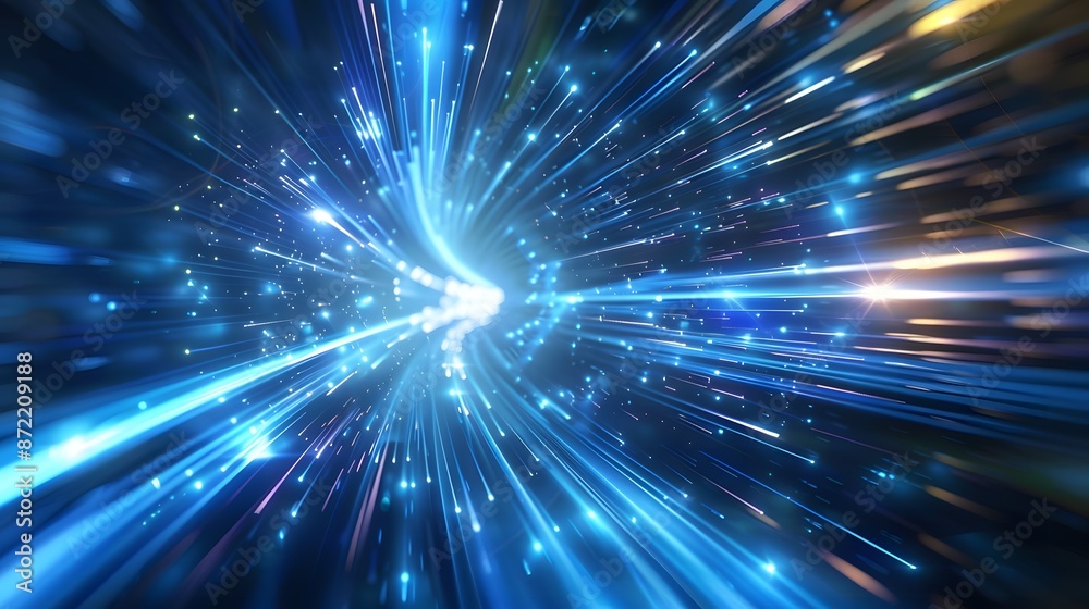 Fototapeta premium Abstract vector, futuristic energy, lights, blue, energy