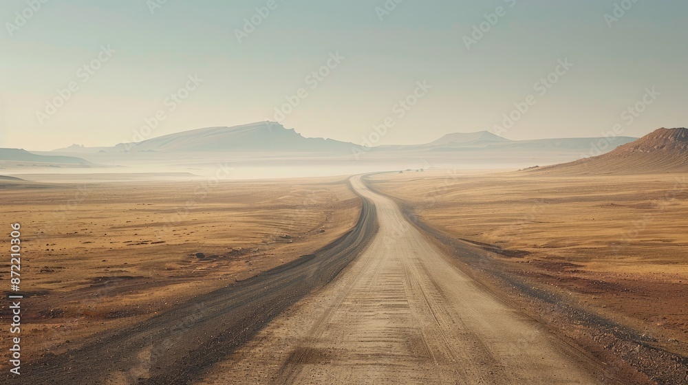 Road vanishing horizon heat. Generative AI Road vanishing horizon heat. Generative AI