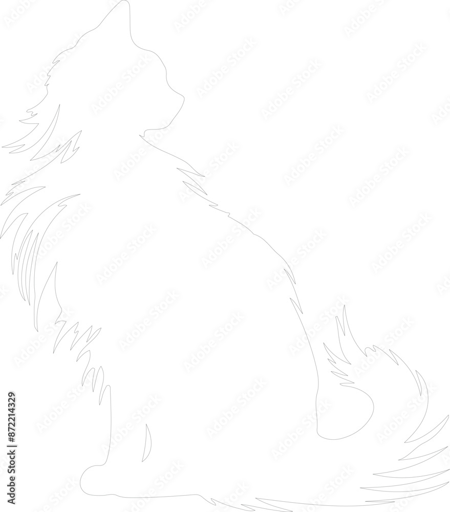 Oriental Longhair Cat outline Oriental Longhair Cat outline