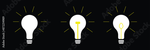Set of idea sign icon. Bulb icon collection 