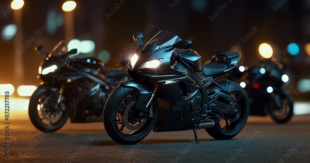 Riding motorcycle In night time High way