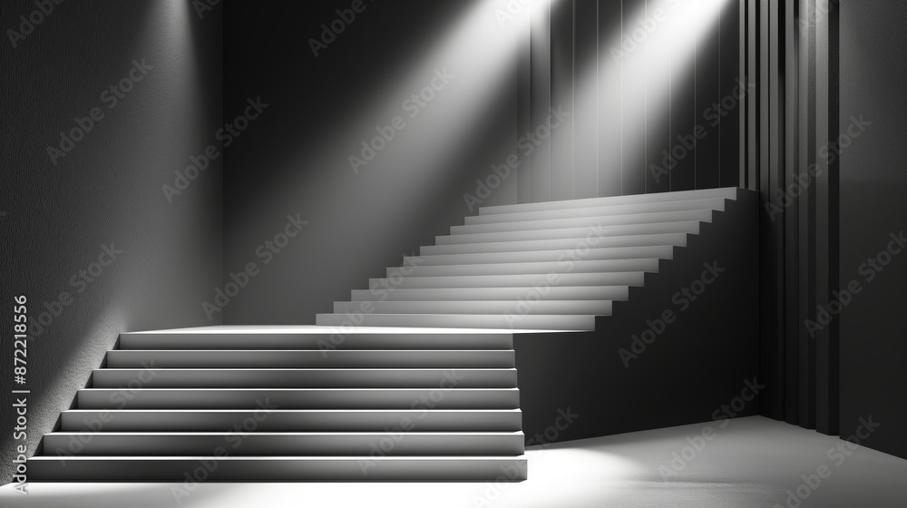 Minimalist staircase with spotlight lighting Minimalist staircase with spotlight lighting
