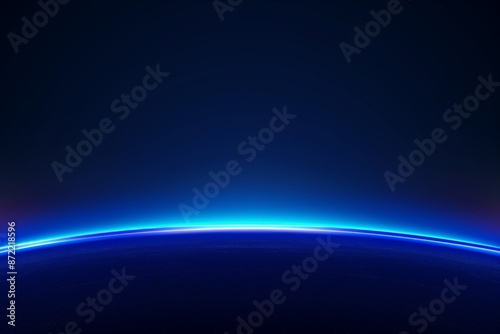 Blue horizon with glowing light