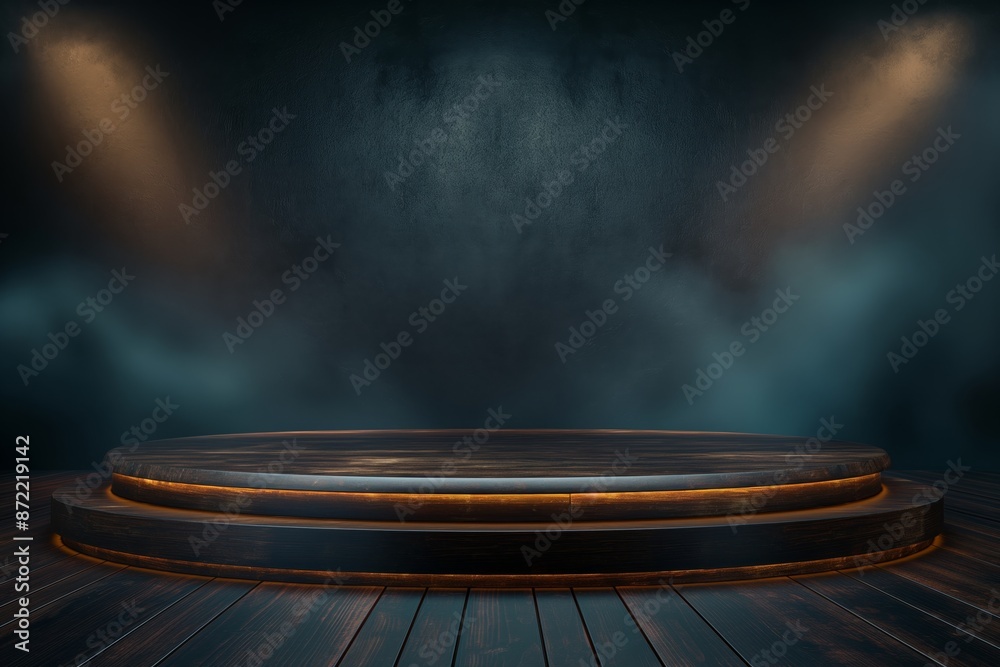 Obraz premium Empty stage with dramatic lighting