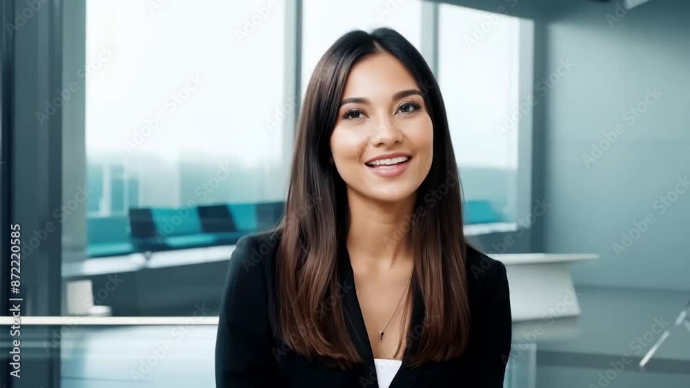 A young woman preparing to film a sequence and talking off camera A young woman preparing to film a sequence and talking off camera