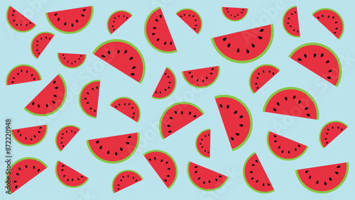 Watermelon Slice Pattern Background, Abstract Watermelon Slice Background Vector
