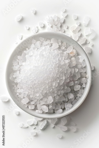 A white bowl filled with salt