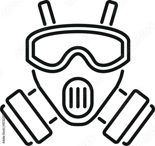 Gas mask is protecting someone from toxic fumes