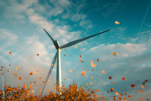 Wind turbine generator for green electricity production photo