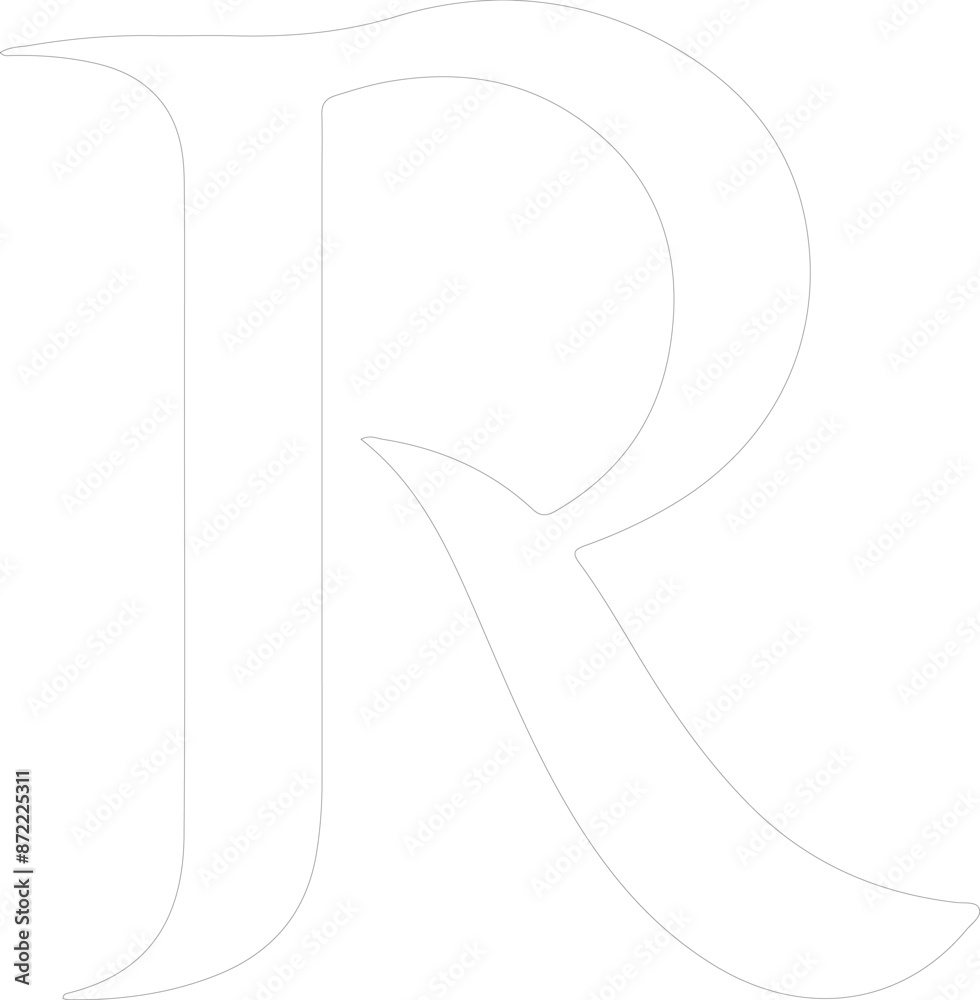Letter R outline