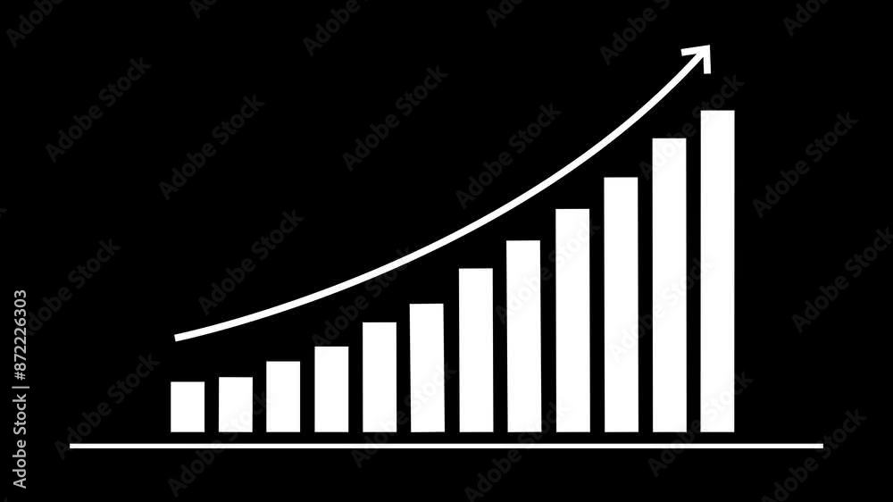 The statistical curve rises. Animation illustration of rising statistical curve with business profit sign. The statistical curve rises. Animation illustration of rising statistical curve with business profit sign.