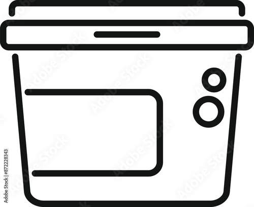 Simple line icon of a generic plastic container for butter, yogurt or other food, ideal for web or app design