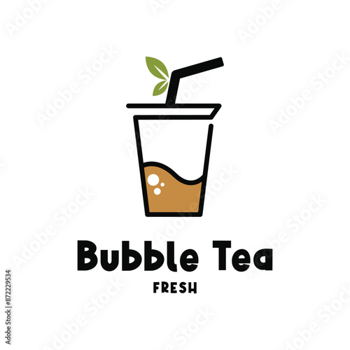 bubble tea logo design concept idea