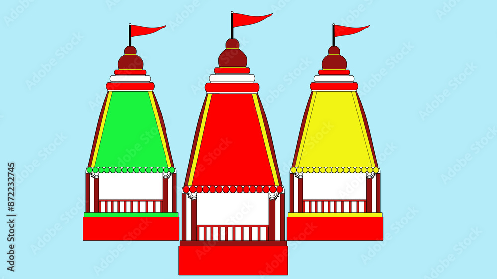 Three color three chariot design Three color three chariot design