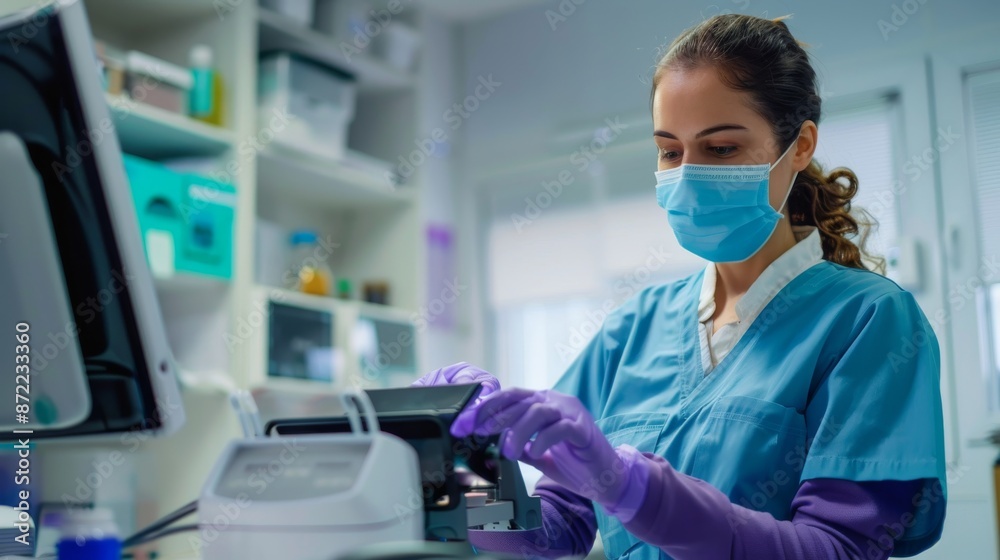 Lab Technician Working with Medical Equipment Lab Technician Working with Medical Equipment