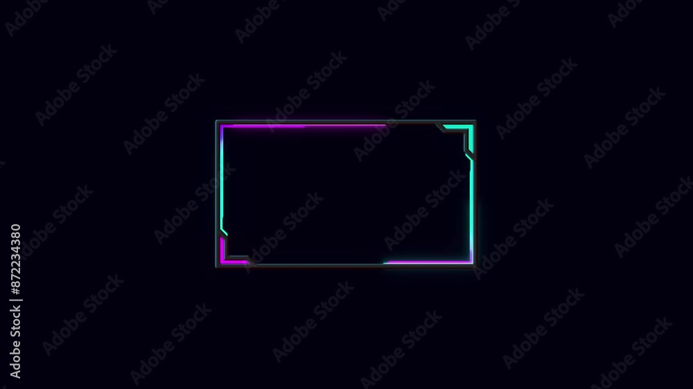 Neon looped light frame for game streaming video on a transparent background. Live streaming Frame - Animated Neon Overlay Template. Looped. Alpha channel. Neon looped light frame for game streaming video on a transparent background. Live streaming Frame - Animated Neon Overlay Template. Looped. Alpha channel.