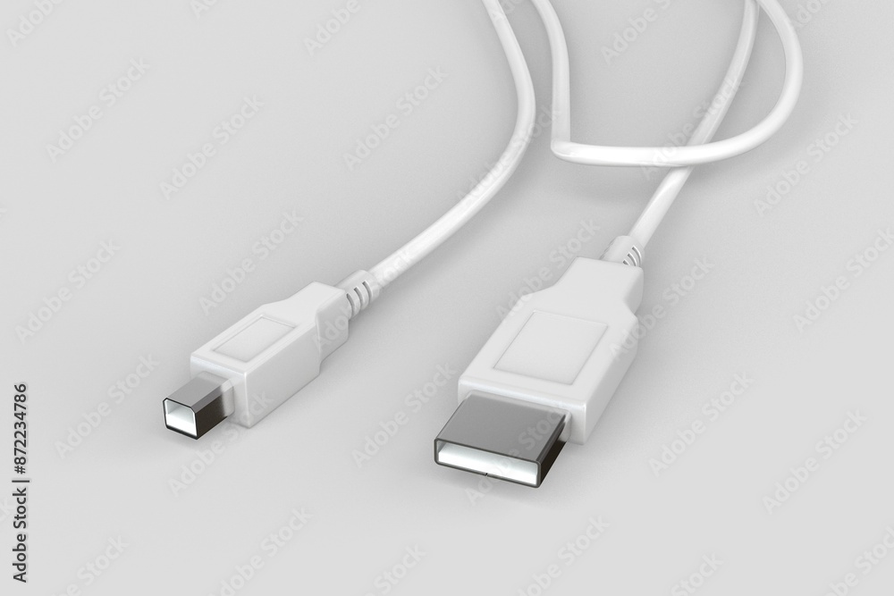 Fototapeta premium Cable USB 3D model