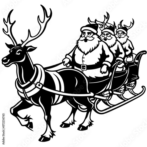 vector christmas black and white illustration © VarotChondra