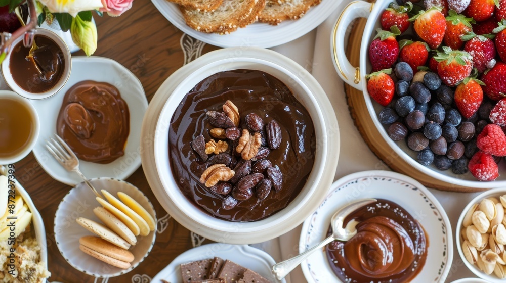 A lavish brunch spread features a selection of homemade nut spreads including a unique flavor made from foraged beechnuts and dark chocolate. A lavish brunch spread features a selection of homemade nut spreads including a unique flavor made from foraged beechnuts and dark chocolate.