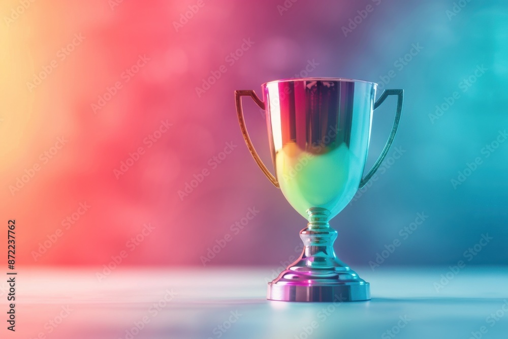 Glowing Abstract Trophy: Symbol of Digital Success and Innovation Glowing Abstract Trophy: Symbol of Digital Success and Innovation
