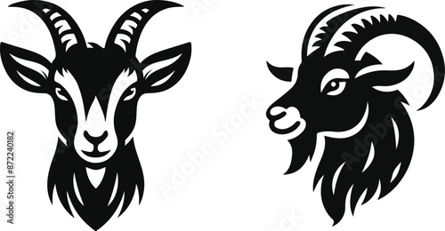 Goat silhouette icon symbol logo black design vector illustration