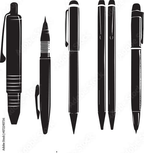 a set of different pens and pencils, Illustrations icon