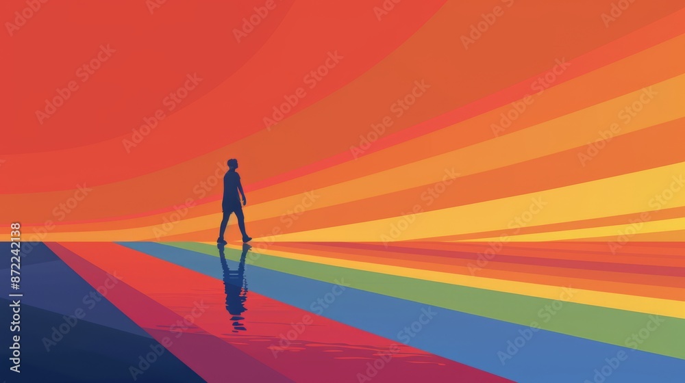 Simple Pride Month illustration with a minimalist touch. Simple Pride Month illustration with a minimalist touch.
