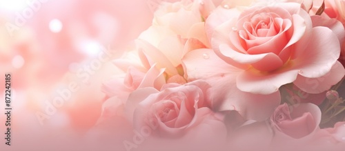 Soft Focus Pink Roses with Delicate Dew Drops