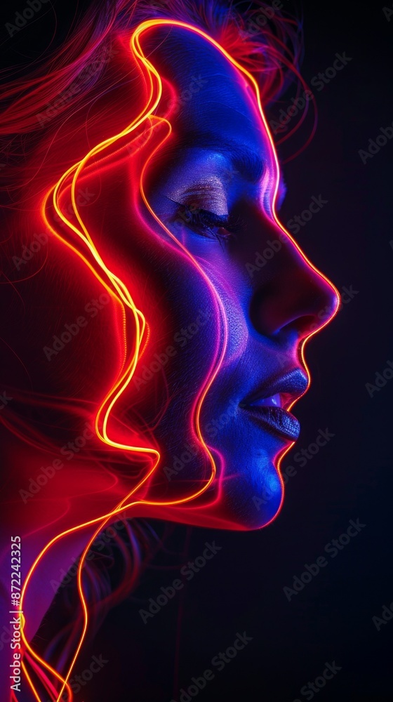 High-resolution image with professional color grading featuring a dynamic vibrant abstract portrait High-resolution image with professional color grading featuring a dynamic vibrant abstract portrait