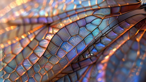 dragonfly wings with iridescent textures, detailed natural beauty photo