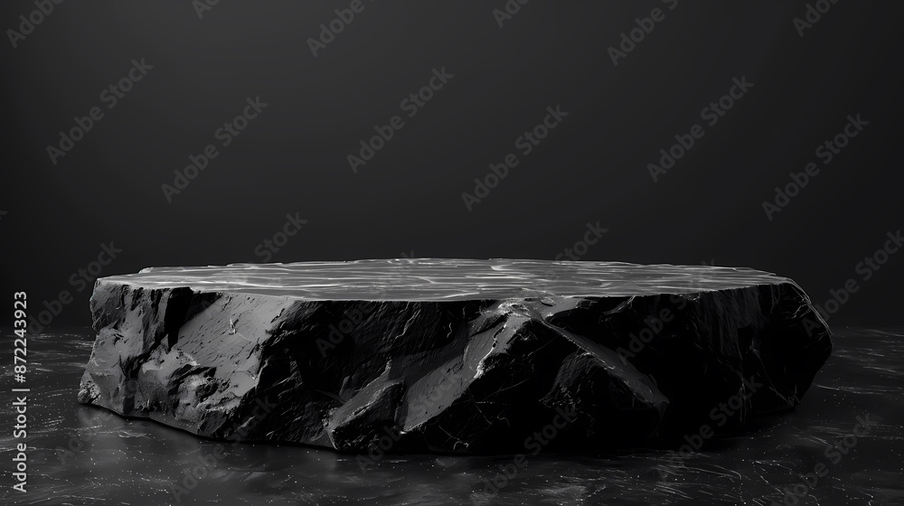Naklejka premium Black stone podium for product display