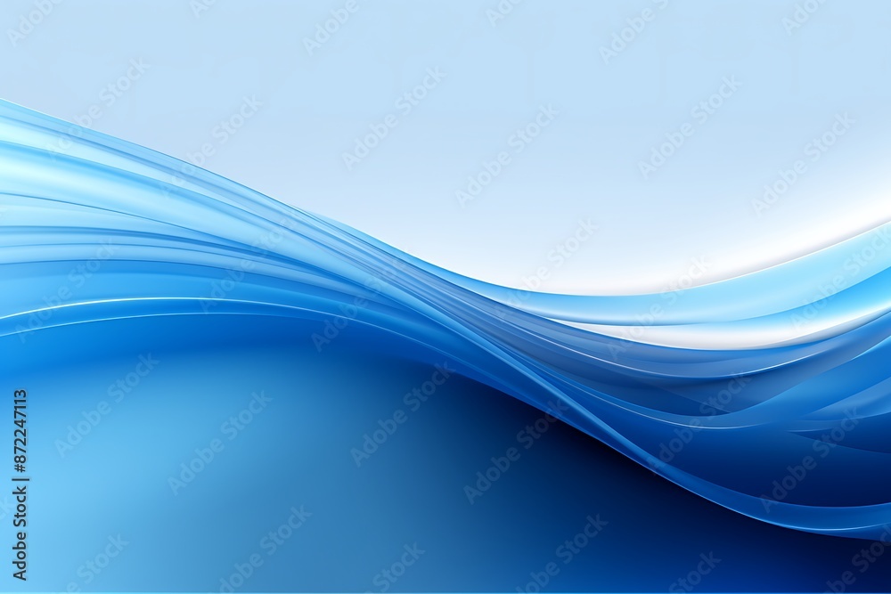 abstract blue waving stream sound patical on white background
