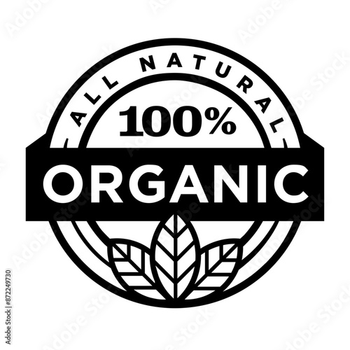 All Natural 100% Organic vector logo 