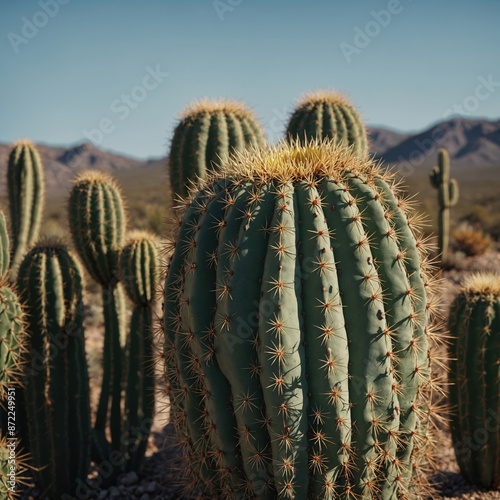 Prickly Perfection: The Detailed Spines of a Desert Plant
 photo