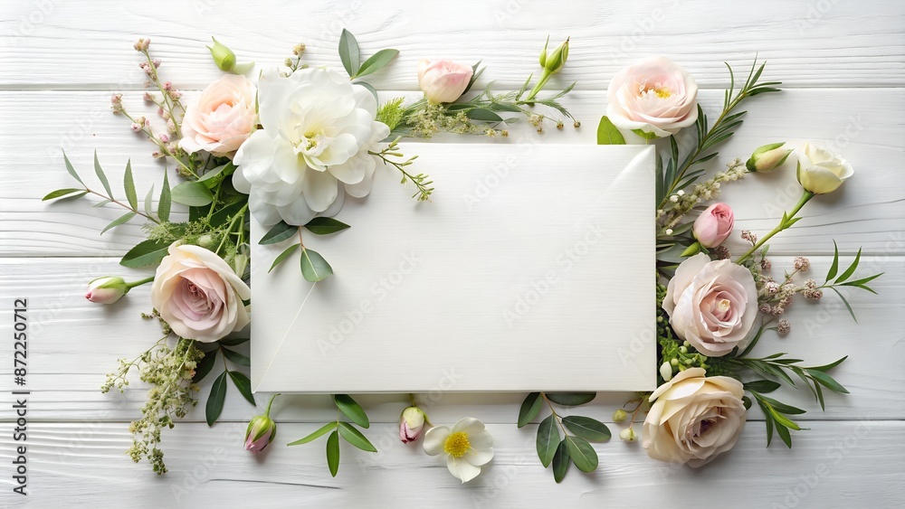 White marriage invitation postcard White marriage invitation postcard