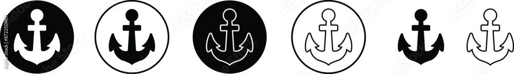 Anchors, Mariner Crosses and Religious Anchors flat or line collection vector models sea nautical ship anchor icons set isolated on transparent background. for design logo, emblem, symbol, sign, badge Anchors, Mariner Crosses and Religious Anchors flat or line collection vector models sea nautical ship anchor icons set isolated on transparent background. for design logo, emblem, symbol, sign, badge