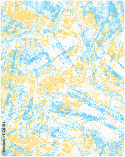 Abstract art background. Blue paint spilled on paper. Gold shiny vein texture. For design, print, wallpaper, poster, card, mural, carpet, hanging, print