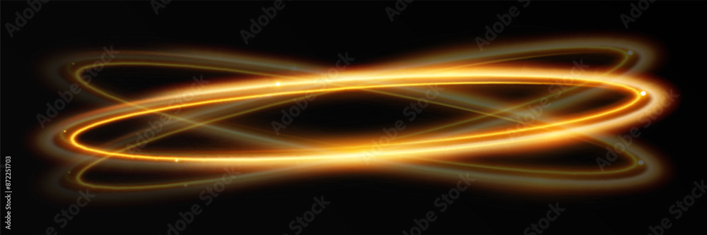 Light wave of shiny gold lines.Gold color glowing design element.Wavy bright stripes.
Light wave of shiny gold lines.Gold color glowing design element.Wavy bright stripes.