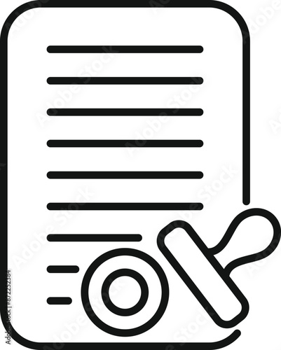 Notary public is approving a document by placing a stamp on it