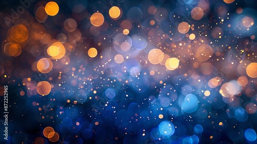 Abstract Blue and Gold Boke...