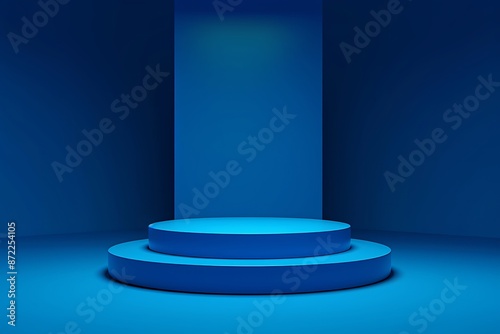 Blue display stand for merchandise 