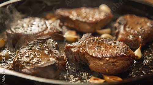 Close-up of Sizzling Lamb C...
