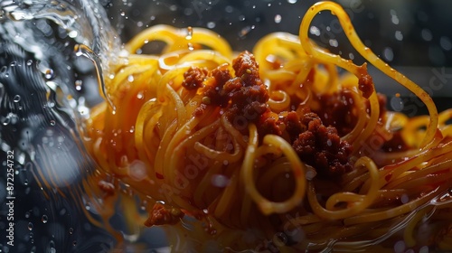 Close-up of Spaghetti with ...