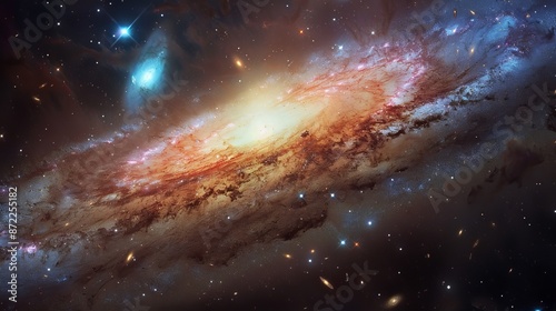 Cosmic Spiral Galaxy with S...
