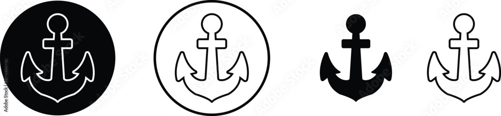 Anchors, Mariner Crosses and Religious Anchors flat or line collection vector models sea nautical ship anchor icons set isolated on transparent background. for design logo, emblem, symbol, sign, badge Anchors, Mariner Crosses and Religious Anchors flat or line collection vector models sea nautical ship anchor icons set isolated on transparent background. for design logo, emblem, symbol, sign, badge
