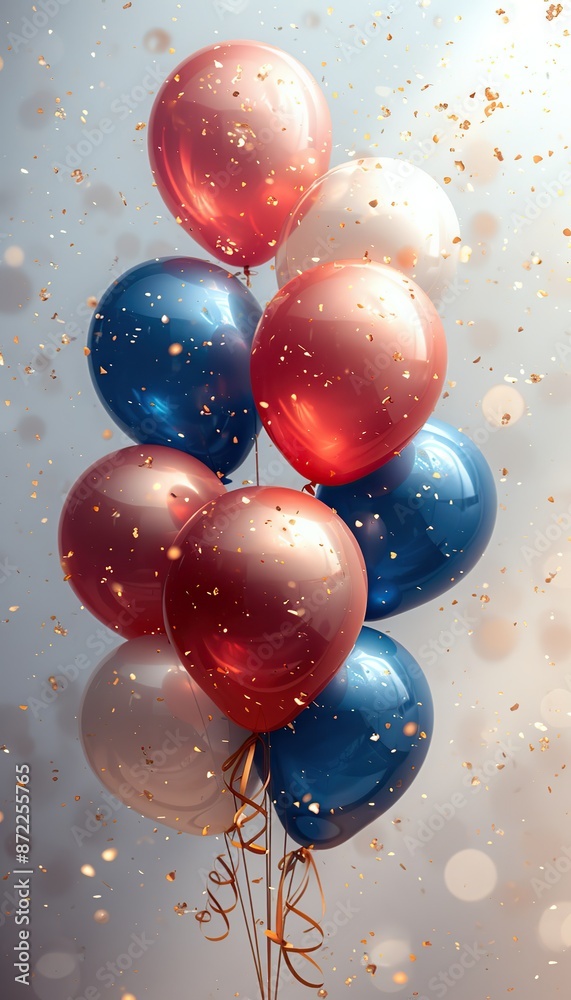 Vertical image , Festive balloons of lilac and blue color on a bright background , birthday balloons, greeting balloons Vertical image , Festive balloons of lilac and blue color on a bright background , birthday balloons, greeting balloons
